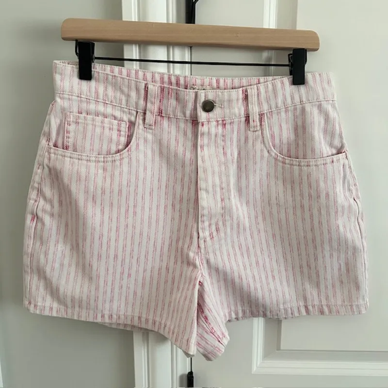 Faherty Topsail Denim Short Pink Railroad Stripe Size: 29 - Image 3