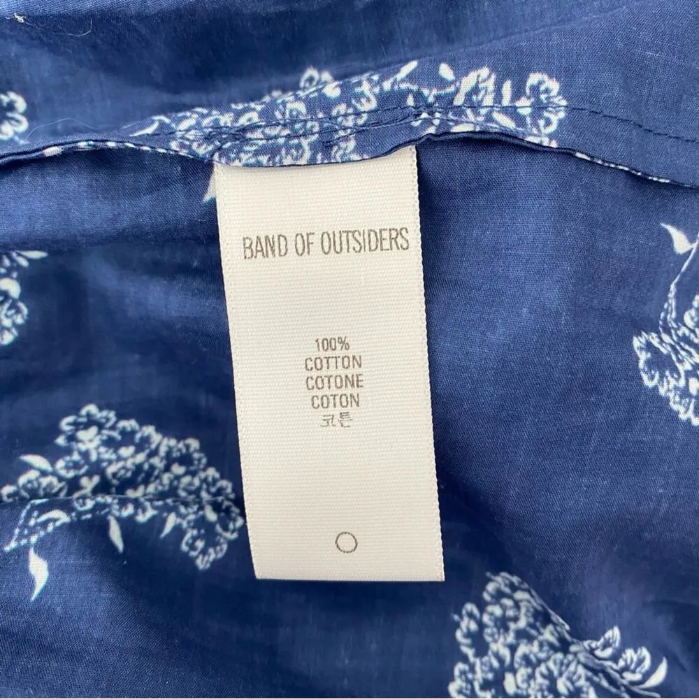 Band of Outsiders Blue Floral Print Long Tiered Maxi Dress size large UK 2 - Image 8