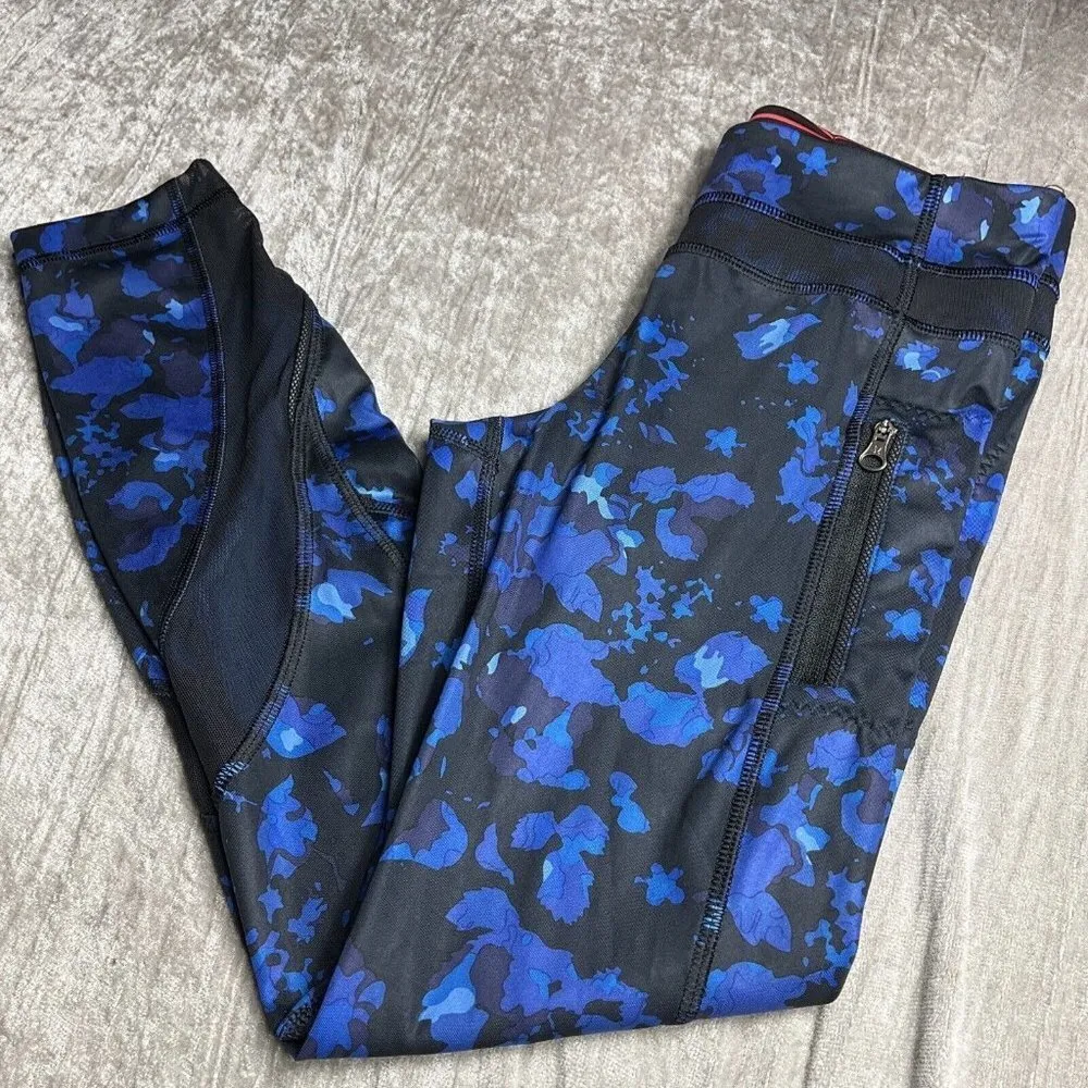 Lululemon Inspire Tight II Full On Luxtreme Mesh Dandy Digie Blue/Black Sz4 - Image 11