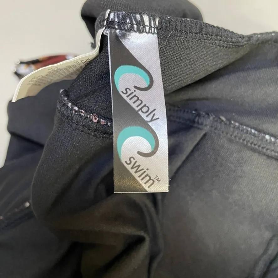 Simply Swim One Piece Swimsuit Womens 12 Brown Tropical Cinch Waist NWOT - Image 7