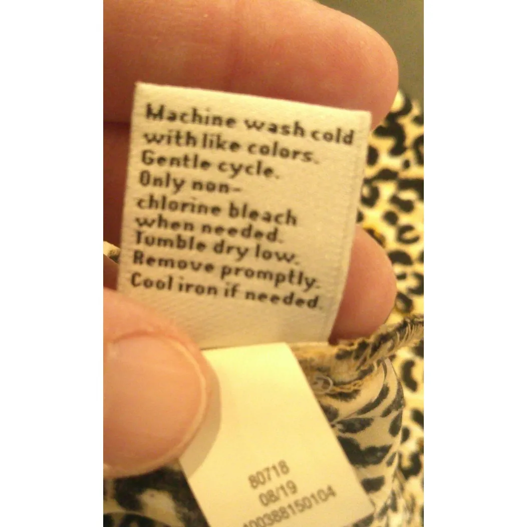 Nine West Womens Large Leopard Animal‎ Print Asymmetrical Side Zip Skirt NEW - Image 9