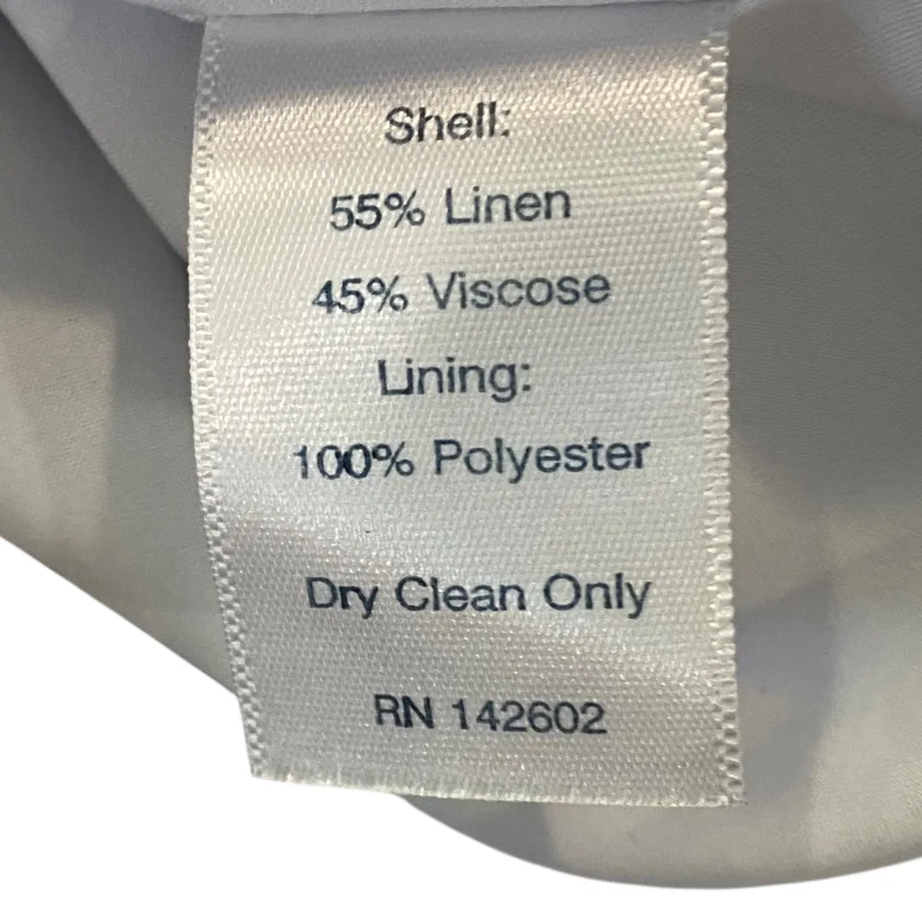 Sail to Sable Linen blend sleeveless shift dress blue & white Size Extra Small - Image 12