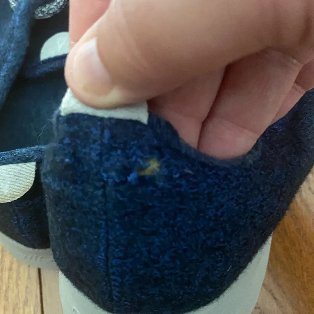 Womens Allbirds Navy Blue Gray‎ Wool Runners Sneakers PO 0124 Size 9 - Image 6