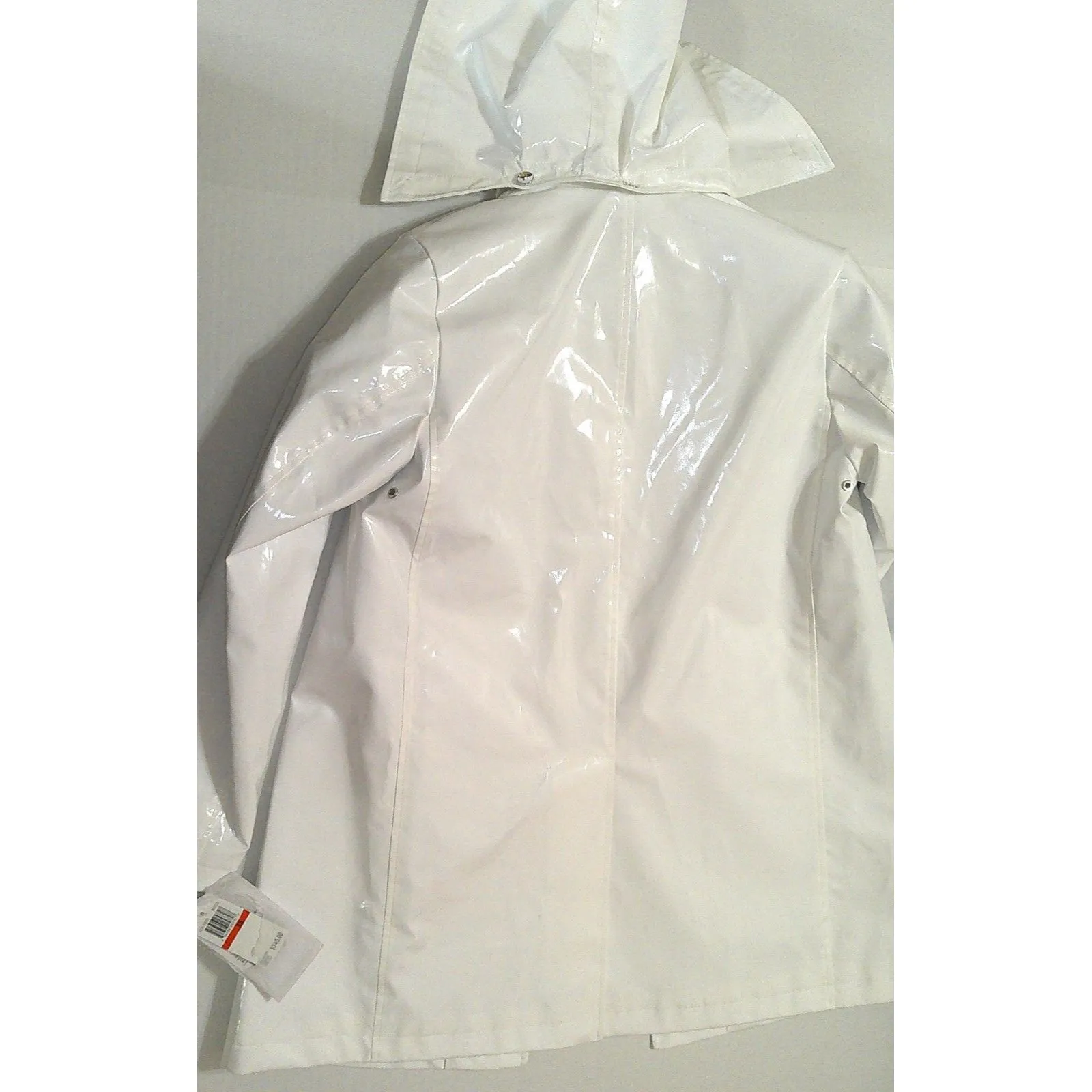 New NWT $375 Jane Post Iconic Princess Slicker Rain Coat Hood Women XS White - Image 9