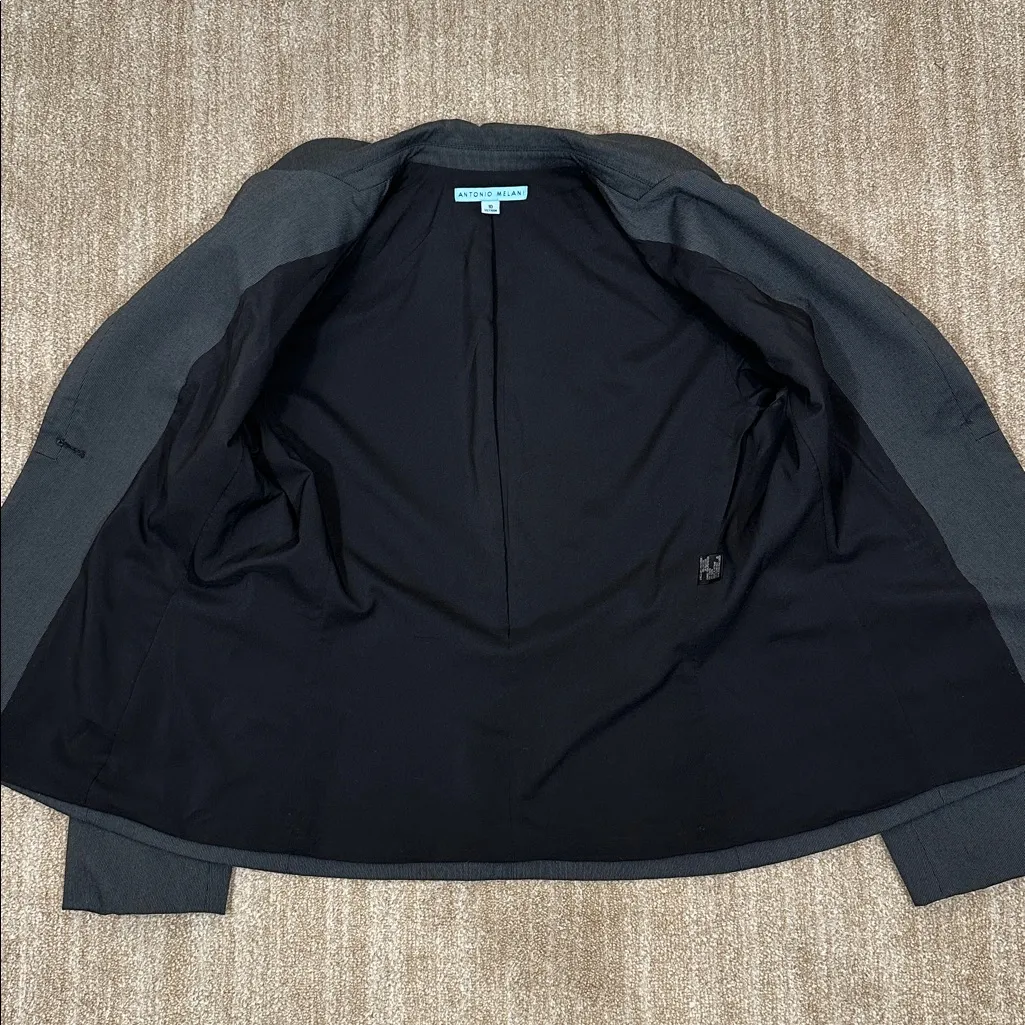 Antonio Melani Gray One Button Blazer Jacket Office Professional Women Size 10 - Image 4