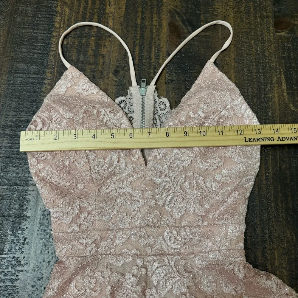 Lace Fit & Flare Mini Dress – Blush Pink Size XS - Image 11