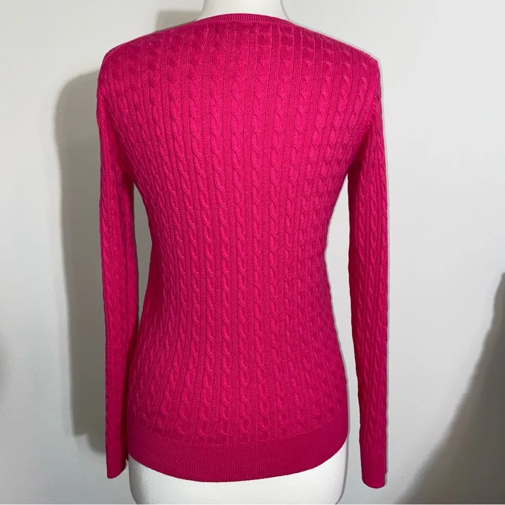 Amazon Essentials Hot Pink Cable Knit Cotton Blend Lightweight Sweater M Medium - Image 3