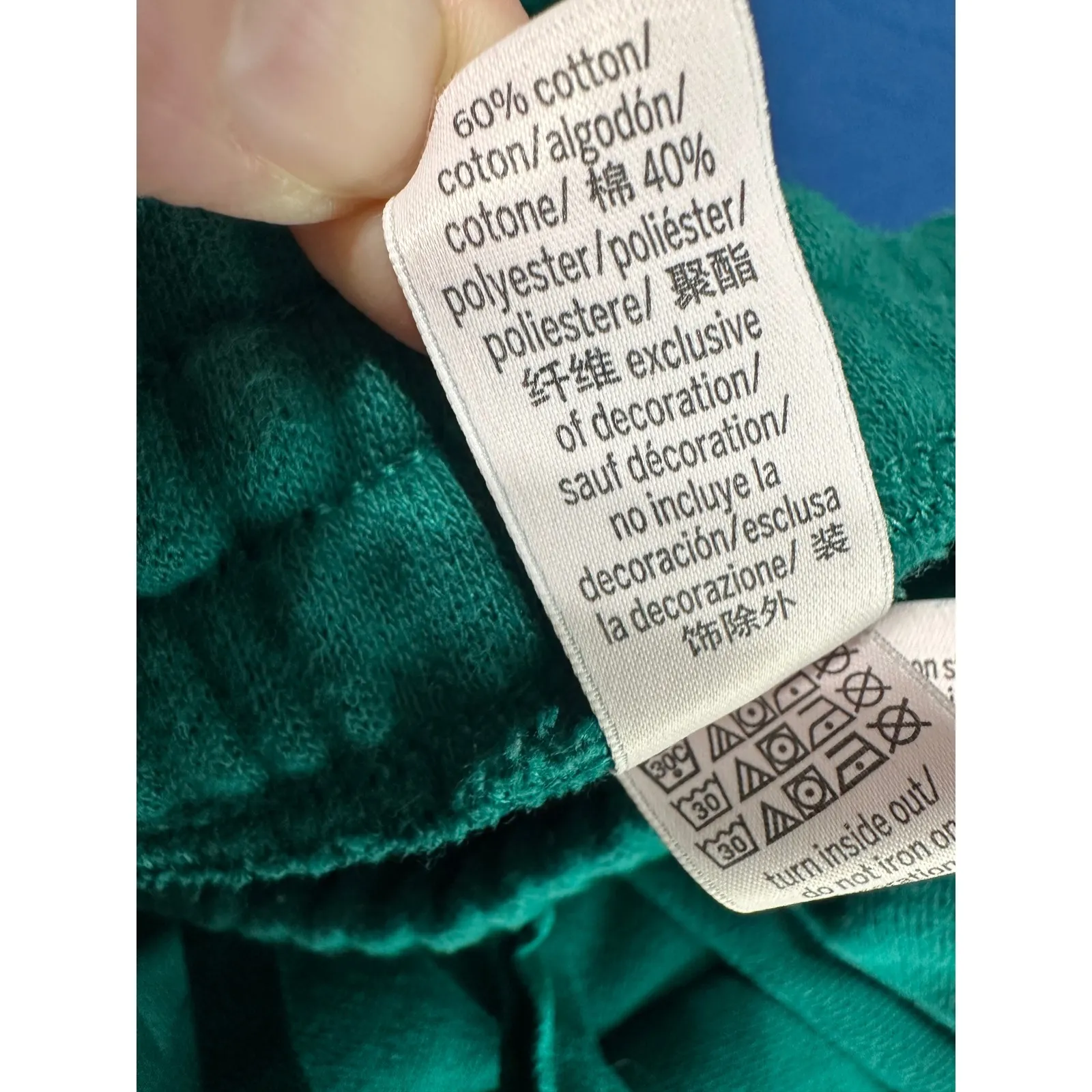 Victoria's Secret Emerald Green Rose Embroidered Sweatpants Wide Leg Size M - Image 7