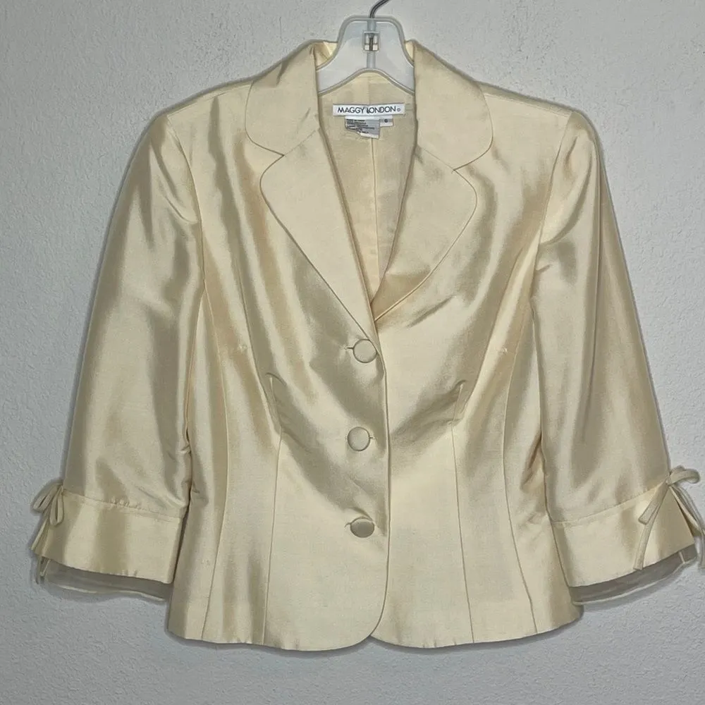 Vintage Maggy London Silk‎ Skirt Set Size 6 - Image 9