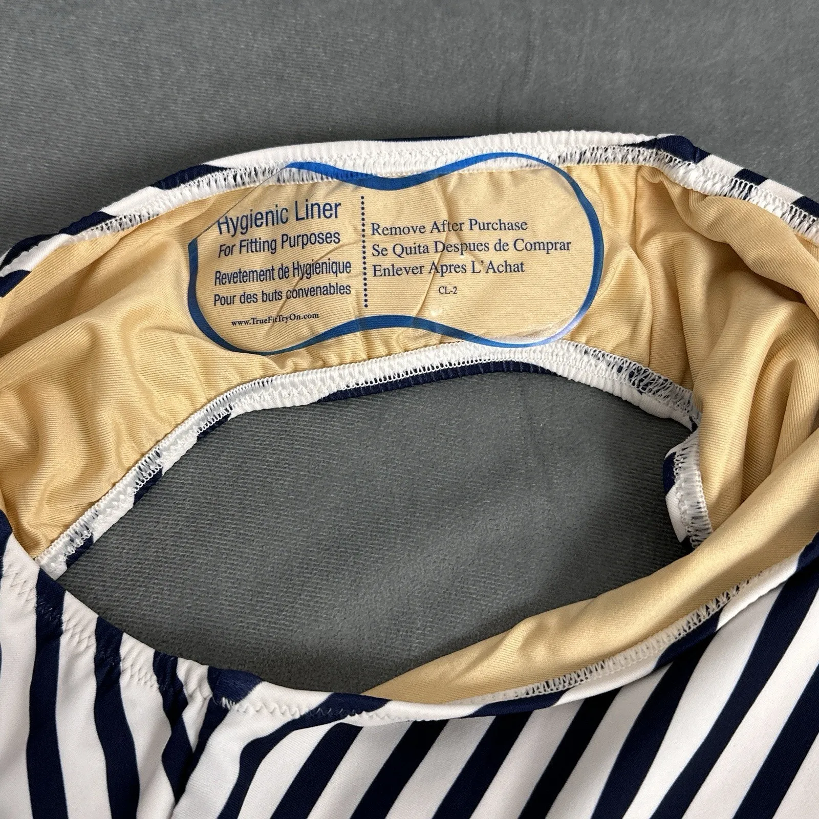 New Cabana Life x Talbots Swimsuit Women's Size L Navy White Stripes UV - Image 5