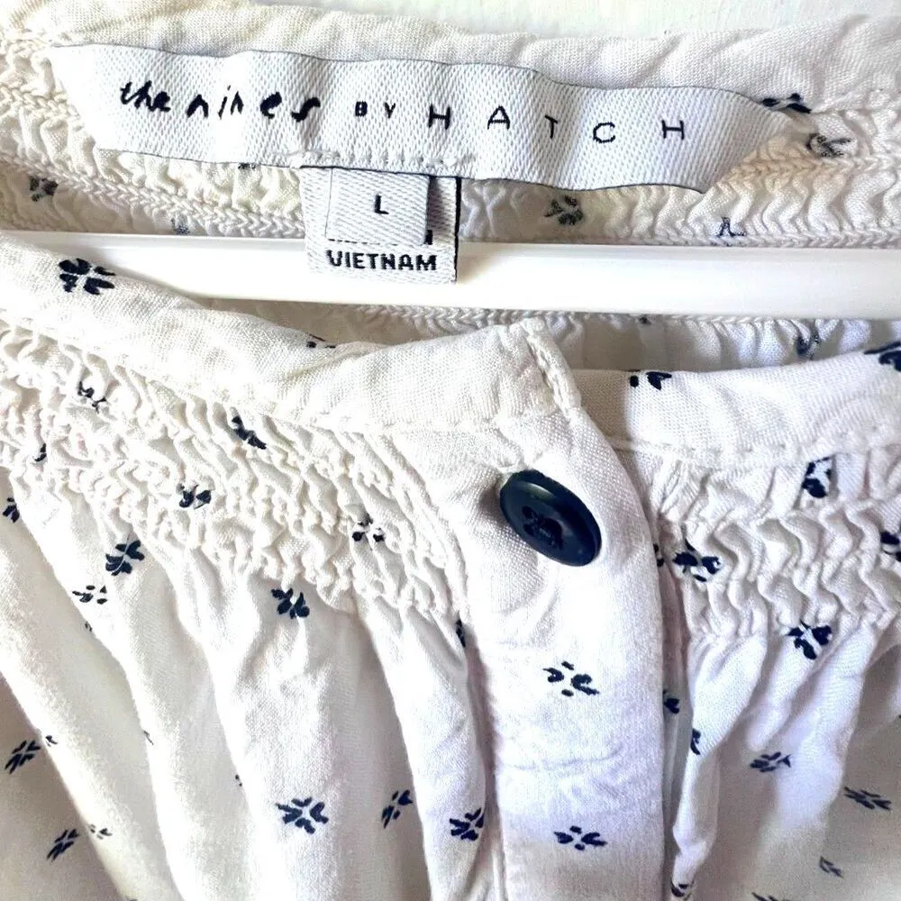 The nines by hatch women boho blouse ivory shabby chic large maternity size L. Black - Image 4