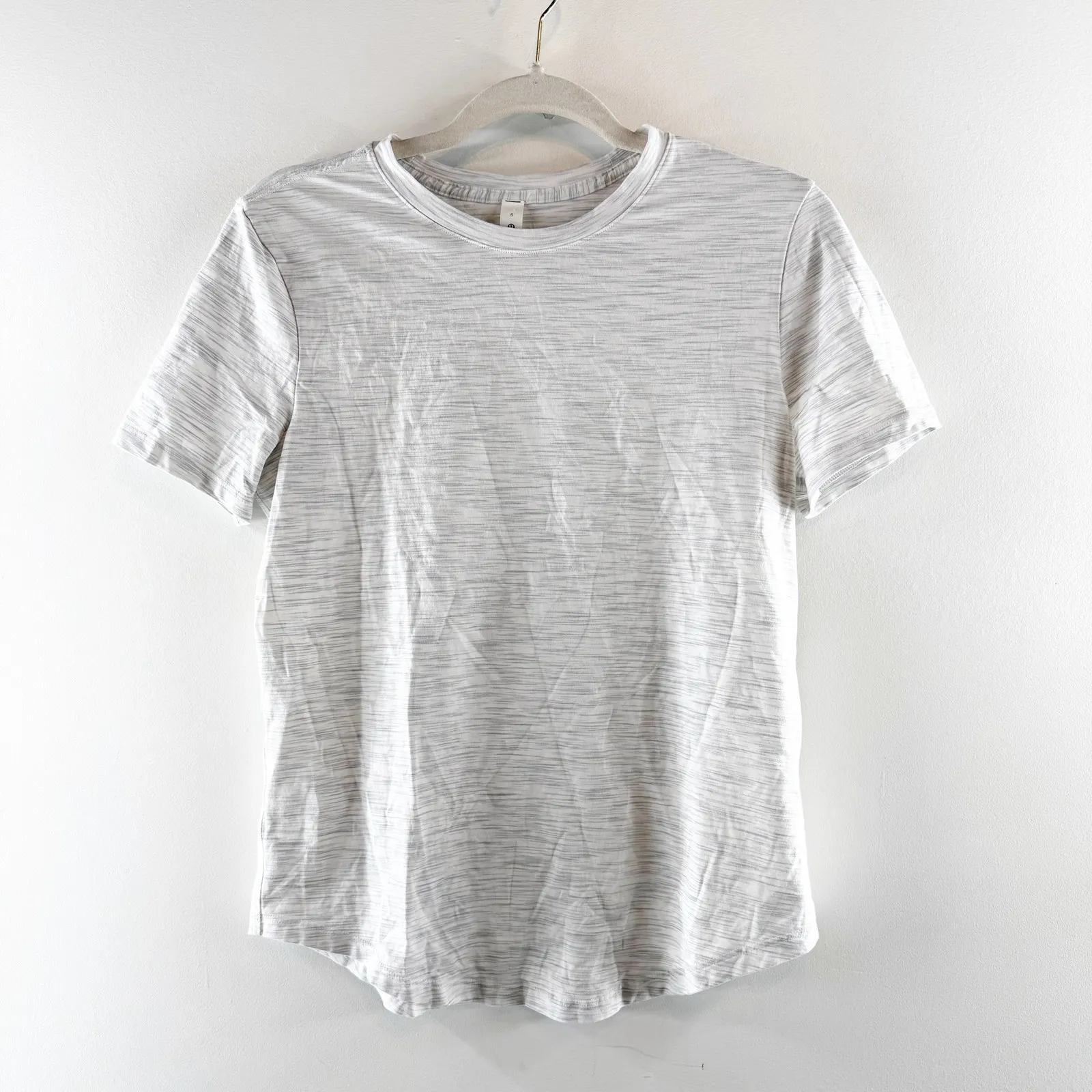Lululemon Love Crew Short Sleeve T-Shirt Space Dye Ice Grey Alpine White 6 - Image 4