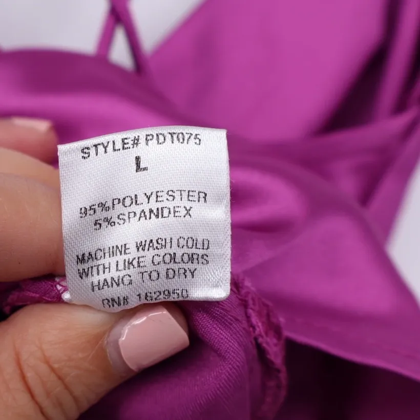 Pretty Garbage Purple Satin Side Slit Cowl Neck Cami Top Size L Size L - Image 7