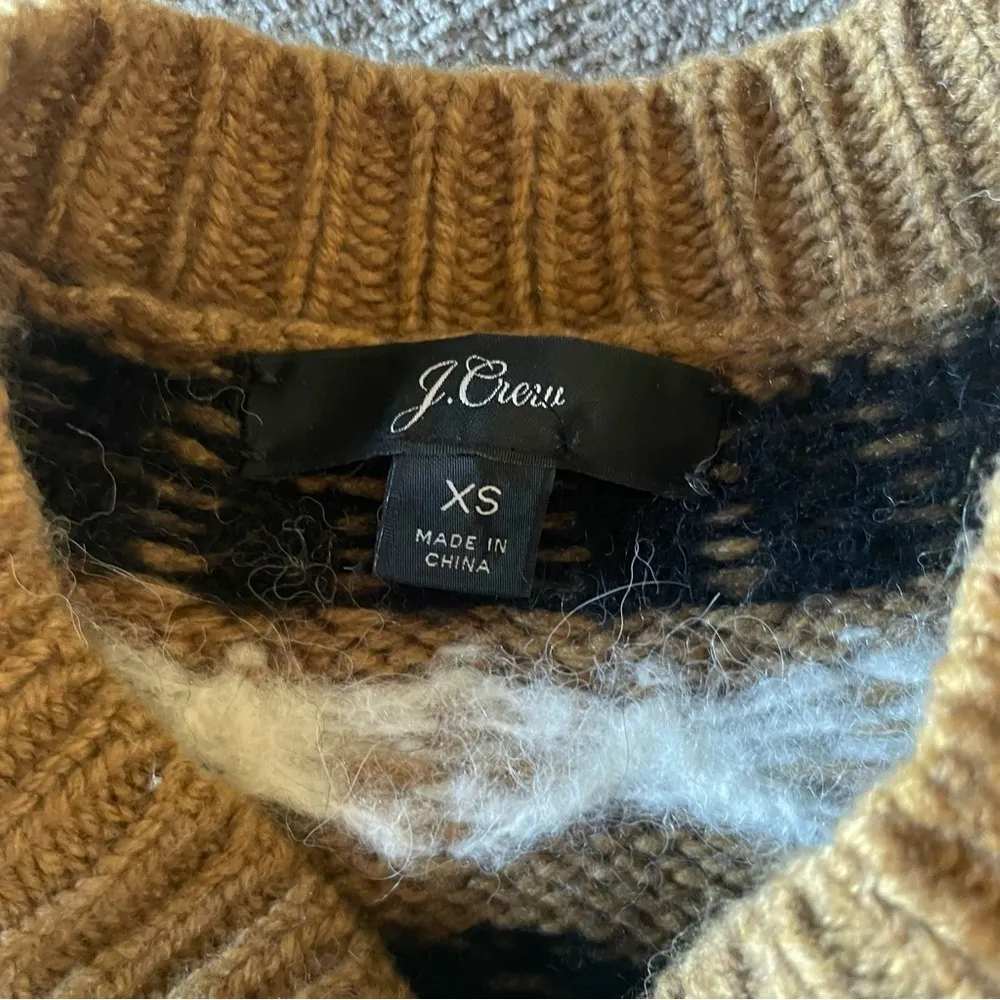 J. Crew Lambswool Knit Embellished Fair Isle Holiday Sweater Mini Dress XS - Image 7