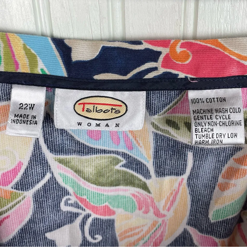 Talbots Woman Multicolor Printed Corduroy Maxi Skirt Plus Size 22W Artsy Boho - Image 5