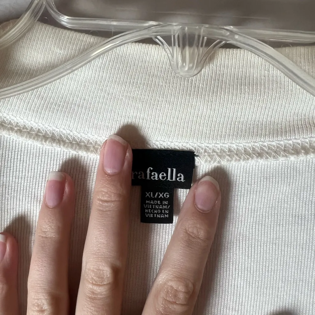 Rafaella Open Front Cardigan Shrug Bolero Sweater White 100% Cotton Size XL - Image 2