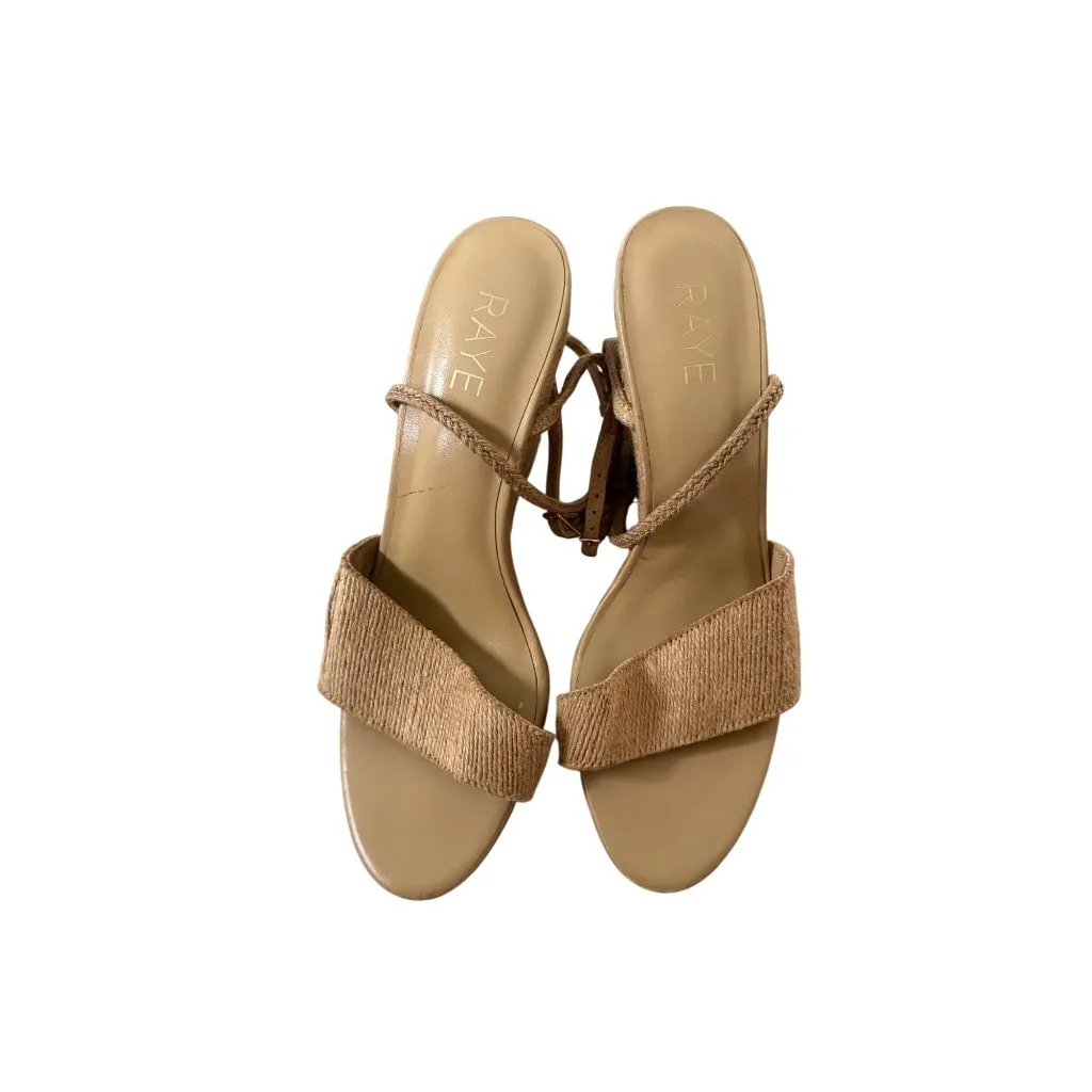RAYE Straw Ankle Strap Wedges Sandals Size 9.5 - Image 2