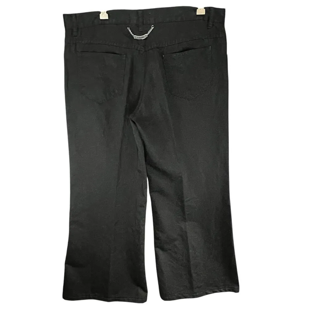 See By Chloe Chino Pants Womens 34 Black Wide Leg Cotton Linen Casual Modern - Image 2