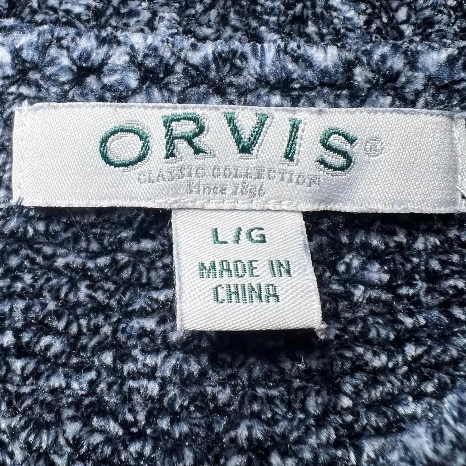 Orvis V Neck Chenille Knit Sweater Womens Large Grey Pullover Winter Cozy Warm - Image 4