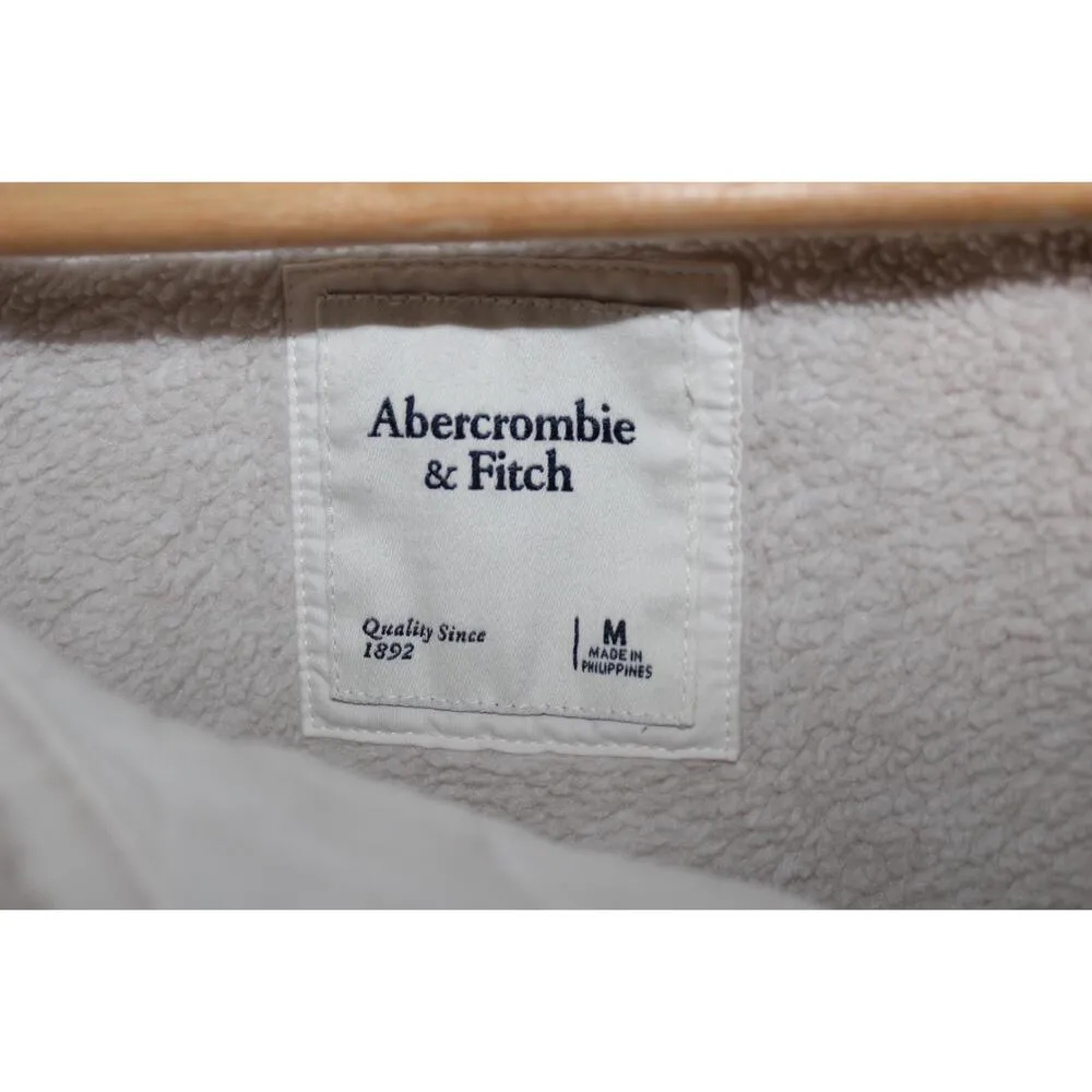 Womens Abercrombie & Fitch Cream Sherpa Fleece Sweatshirt Teddy Jacket Size M - Image 3