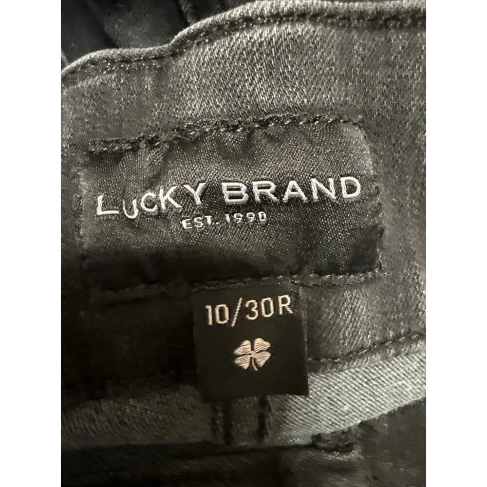 Lucky Brand Women's Black High Waist Frayed Bootcut Flared Denim Jeans Pants 10 - Image 4