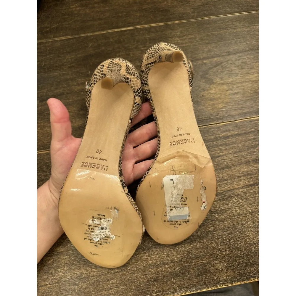 $495 NEW L'AGENCE REVOLVE SNAKESKIN EMBOSSED STILETTO HEELS EU 40‎ US 9.5 - Image 9