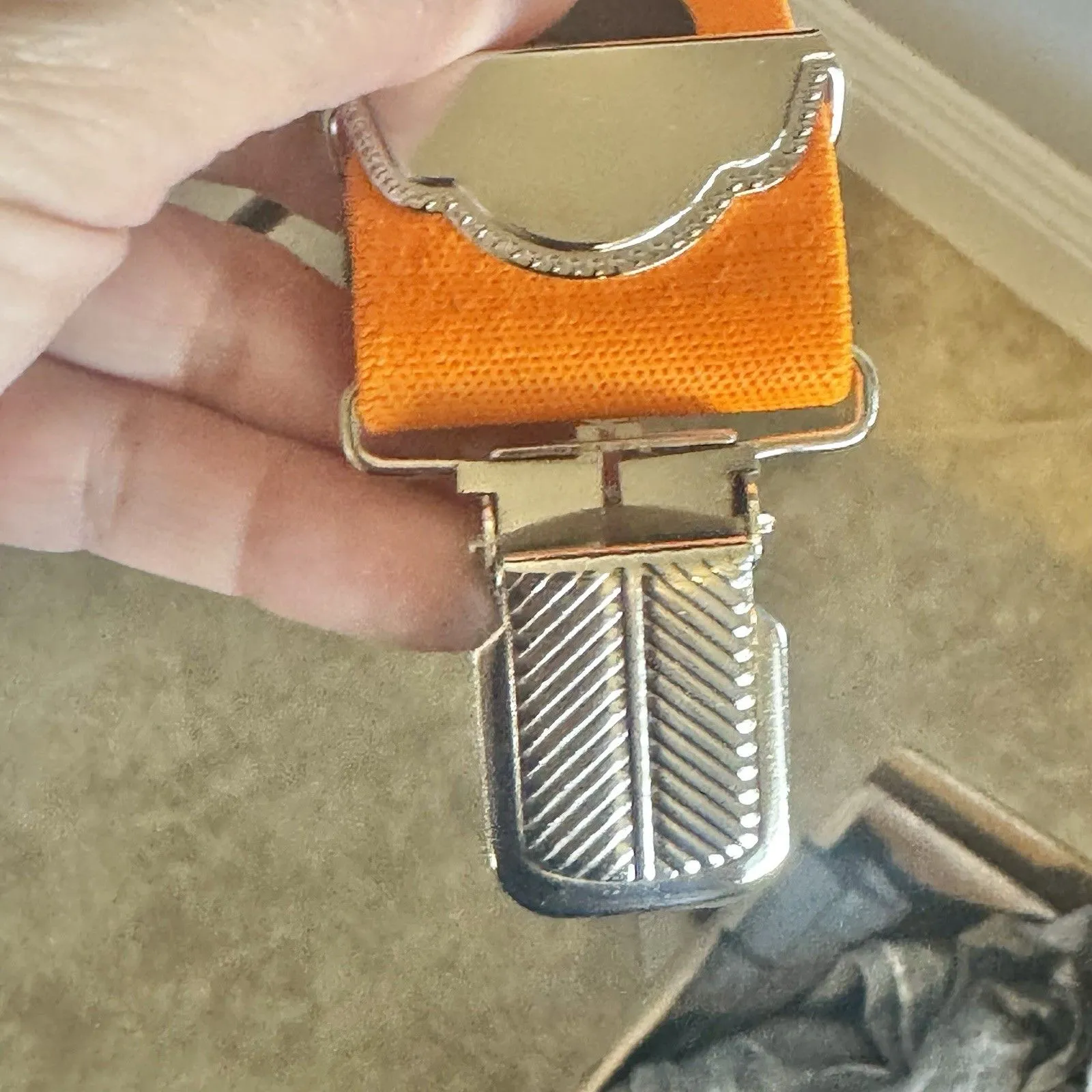 Gothic Skeleton Bones Halloween Suspenders Unisex Teen Adult Goth Spooky Costume Orange - Image 11