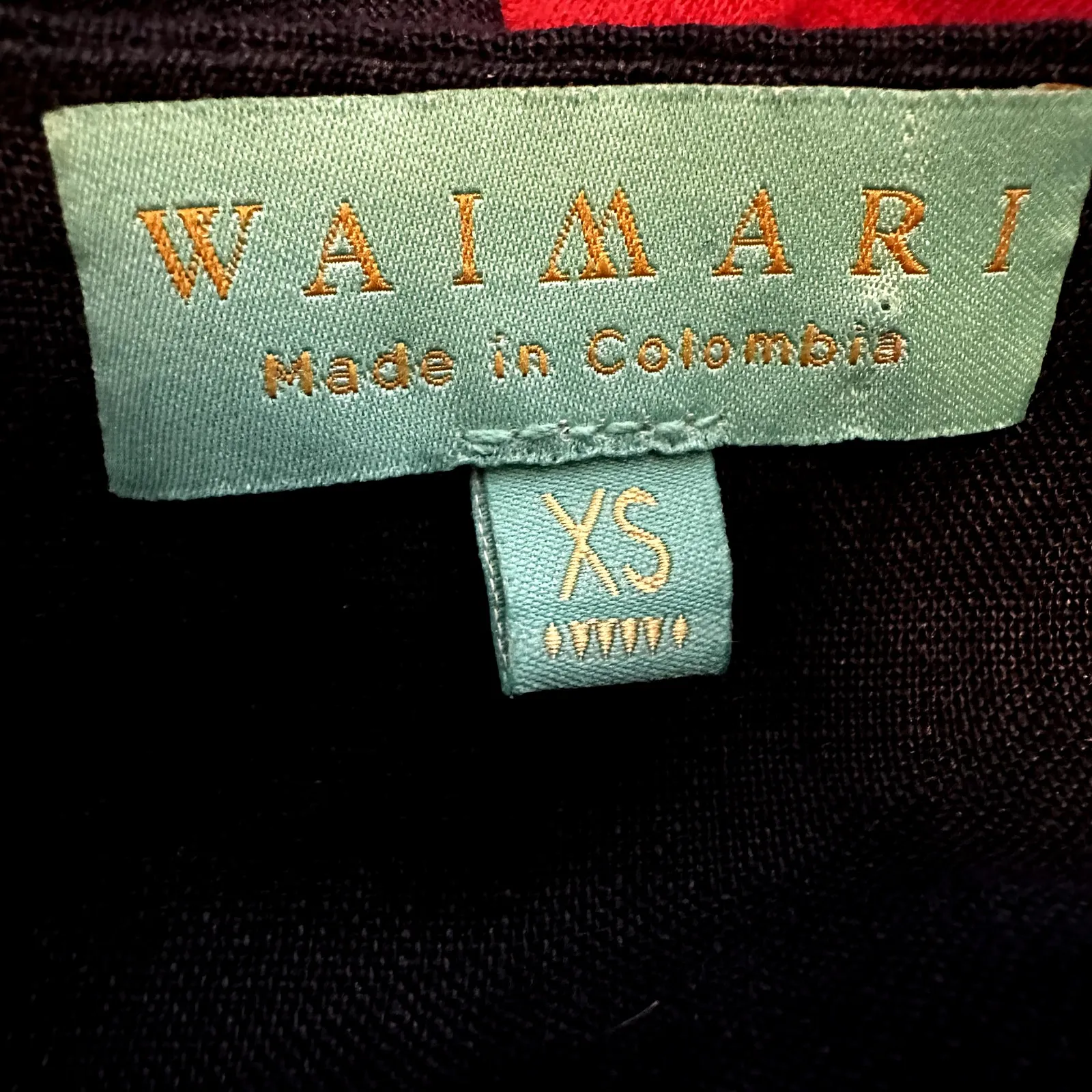 Waimari Linen Wrap Top Cropped Blouse Balloon Sleeve Tie Front Navy Blue XSmall Size XS - Image 4