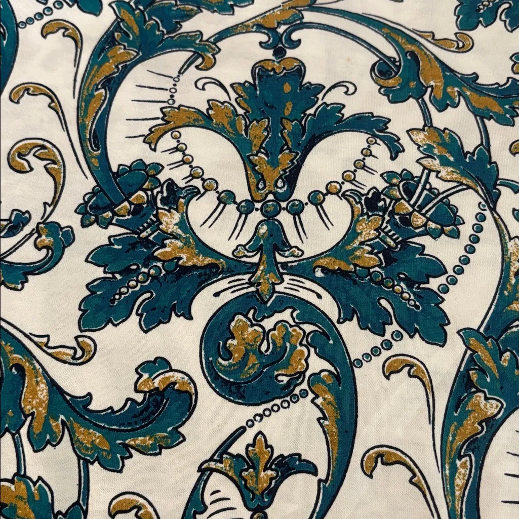 Peruvian Connection Acanthe Tiered Crewneck Floral Dress 3/4 Sleeve Large - Image 6