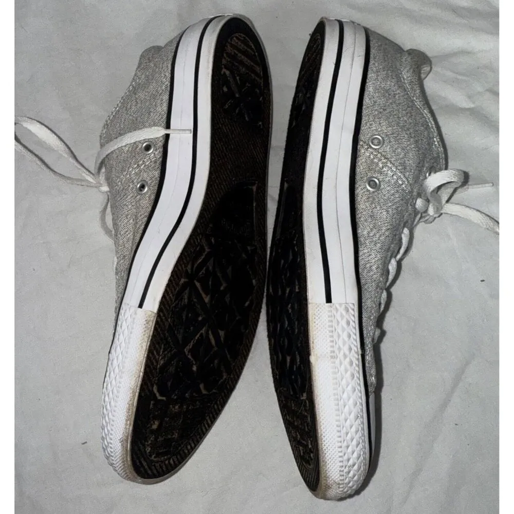 Converse All Star Canvas Shoes Womens Size 10 Gray Marled Low Top Chuck Taylors - Image 8