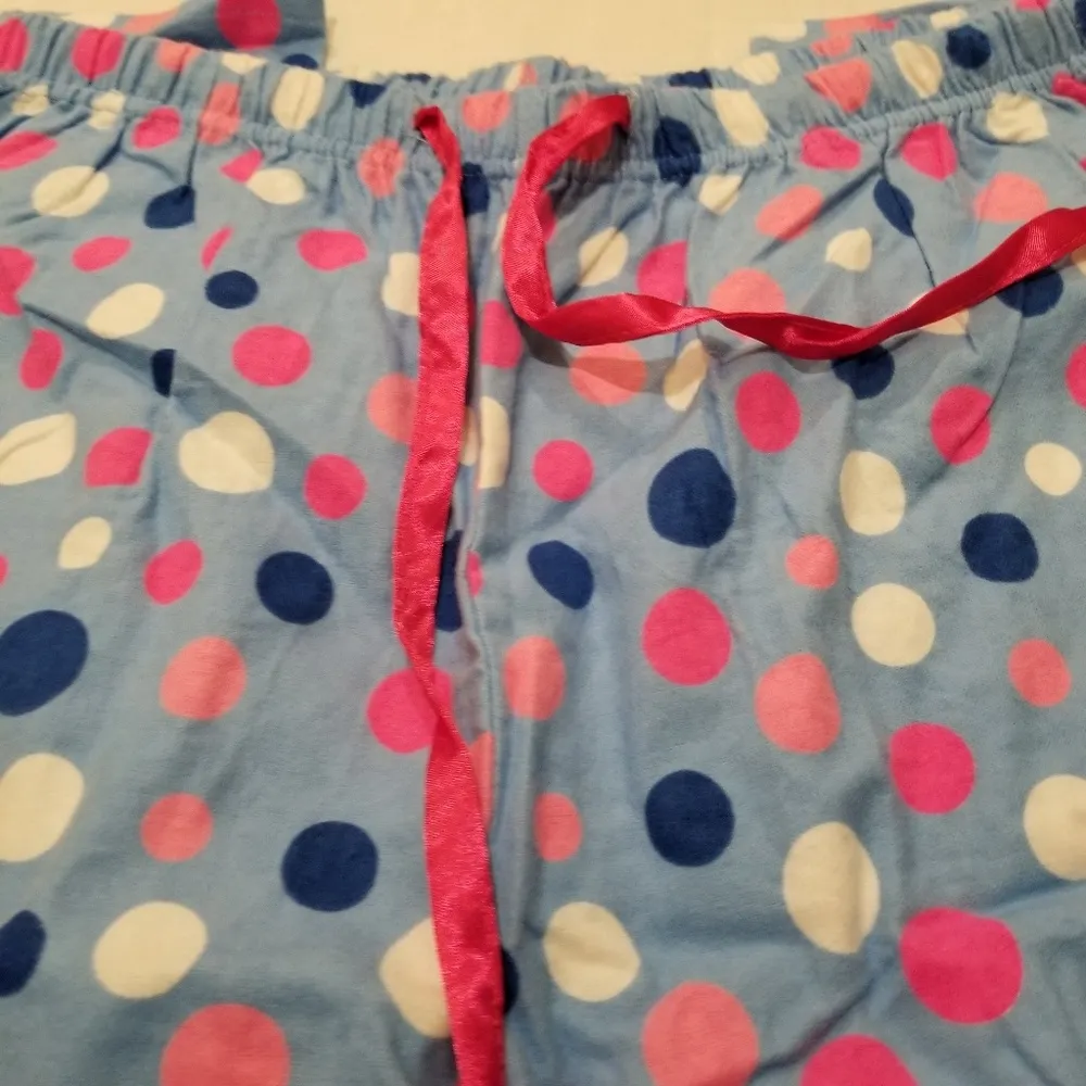 Meg and Lilly Polka Dot Pajama Pants Pink Blue - Image 3