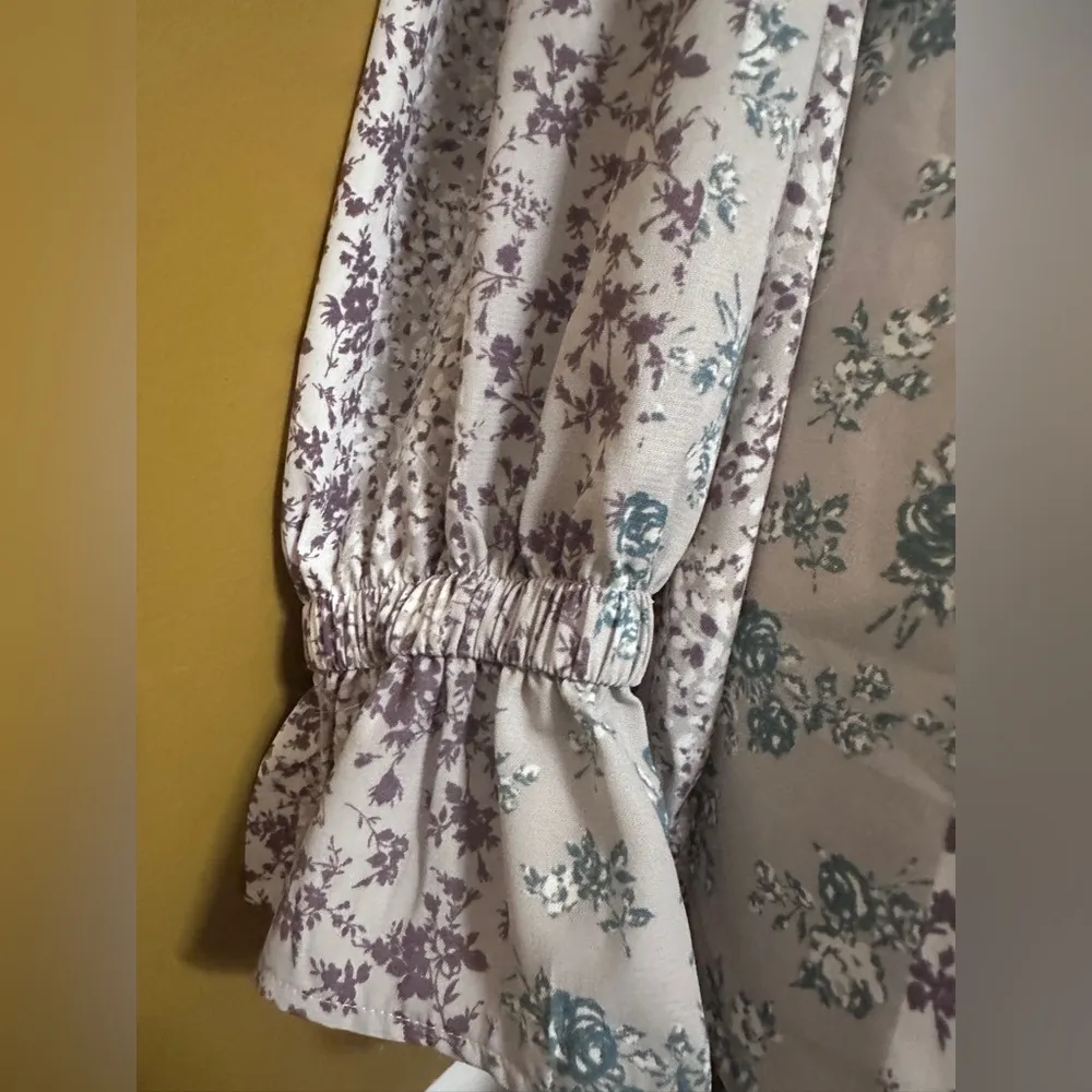 Chic Soul Can’t Blame You Lavender Purple Floral Print Ditsy Blouse size 1X - Image 6