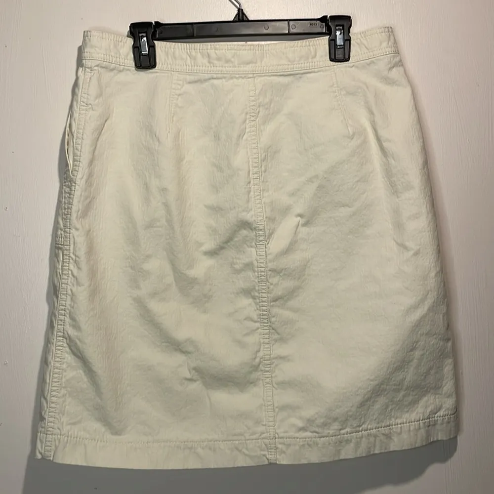 J. Crew- Midi Front Slit Light Khaki Skirt w/ Large Pockets 100% Cotton- Size 12 - Image 2