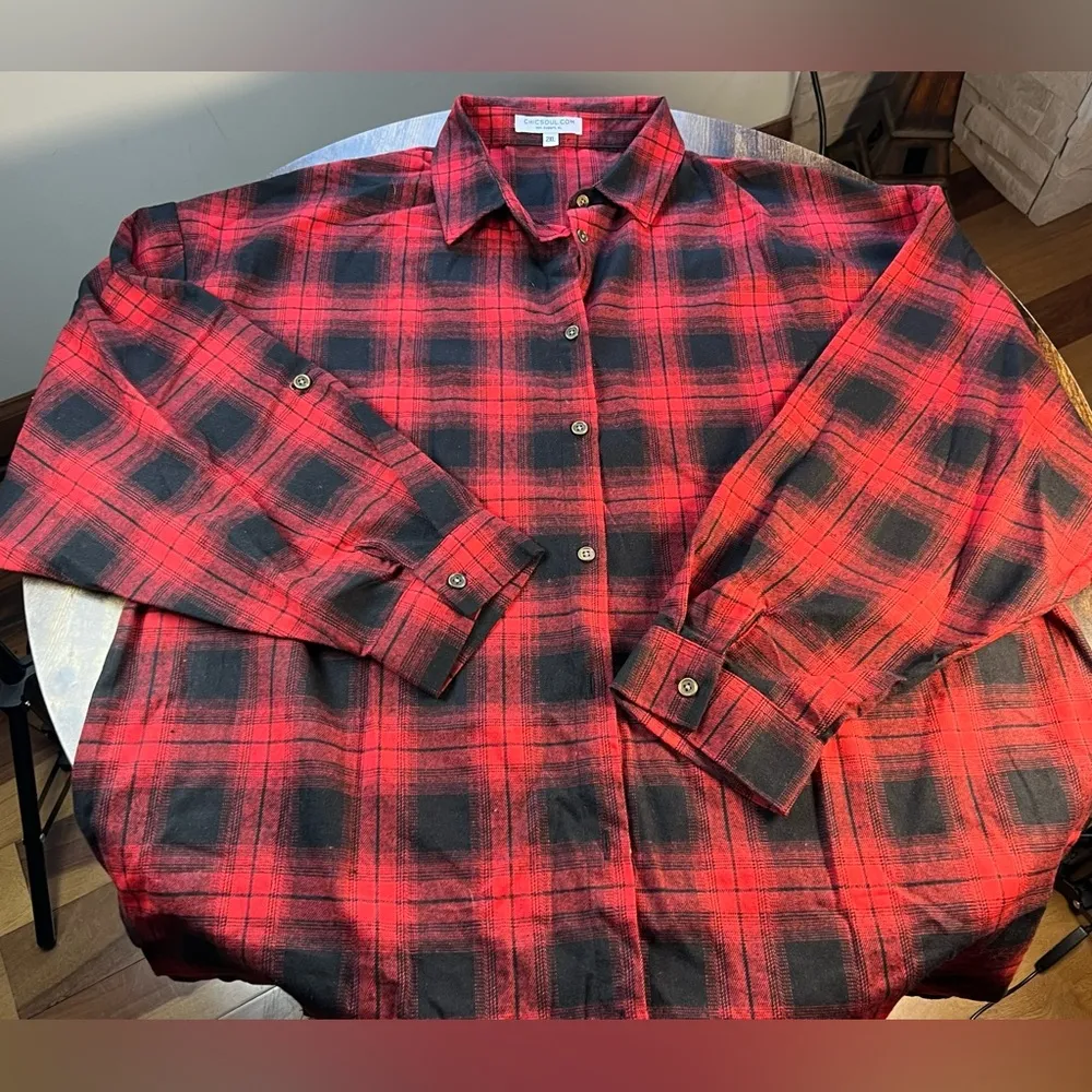 Chic Soul  | ladies plus size flannel shirt. Size: 2X - Image 4