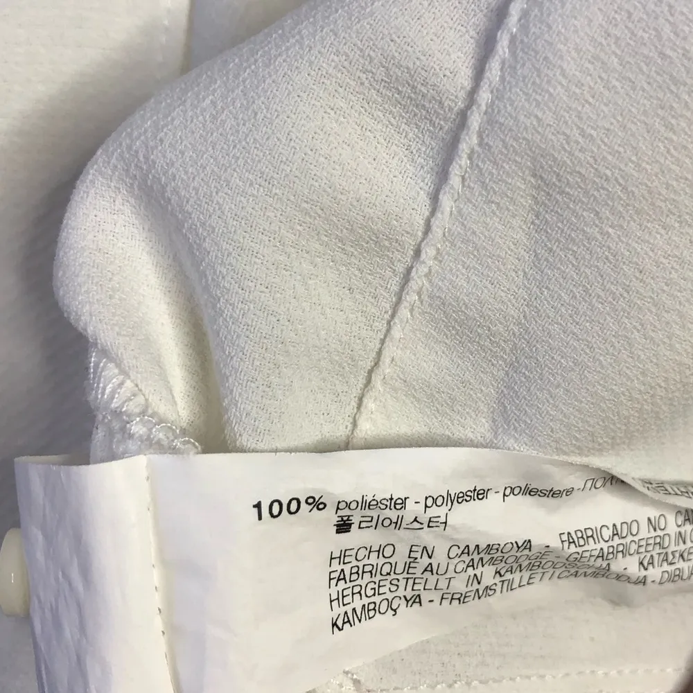 Zara Trafaluc Collection White Long Sleeve Ruffle Crop Top - Image 5