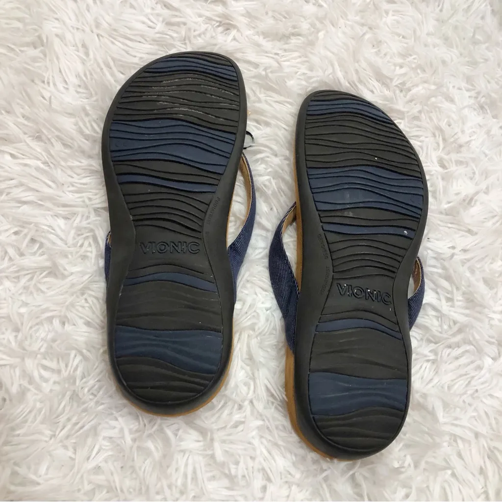 Vionic Rest Bella II Flip Flop Sandals Denim Blue‎ 11 - Image 6