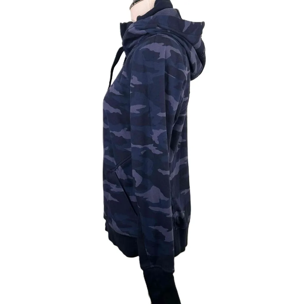 Athleta Camouflage Full Zipper Drawstring Hood Hoodie Size Medium - Image 4