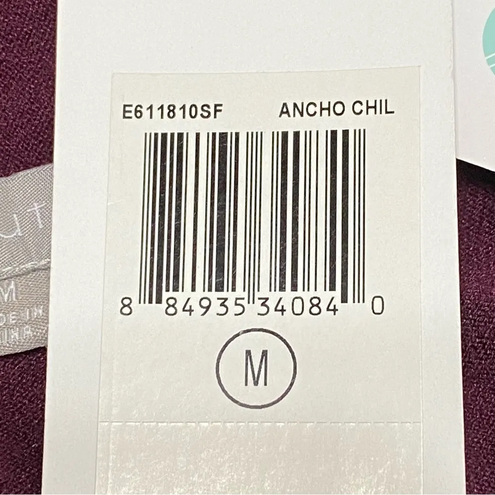 Evolution by Cyrus Burgundy Open Cardigan Button Sleeve NWT Size Medium Red - Image 7