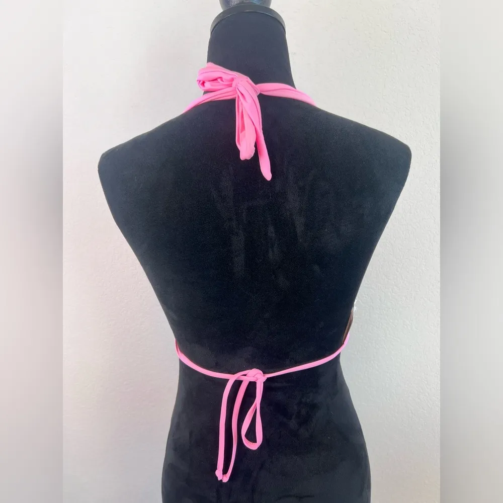 NWT: Good American Sugar Pink002 Halter Bikini Top Size 0 - Image 4