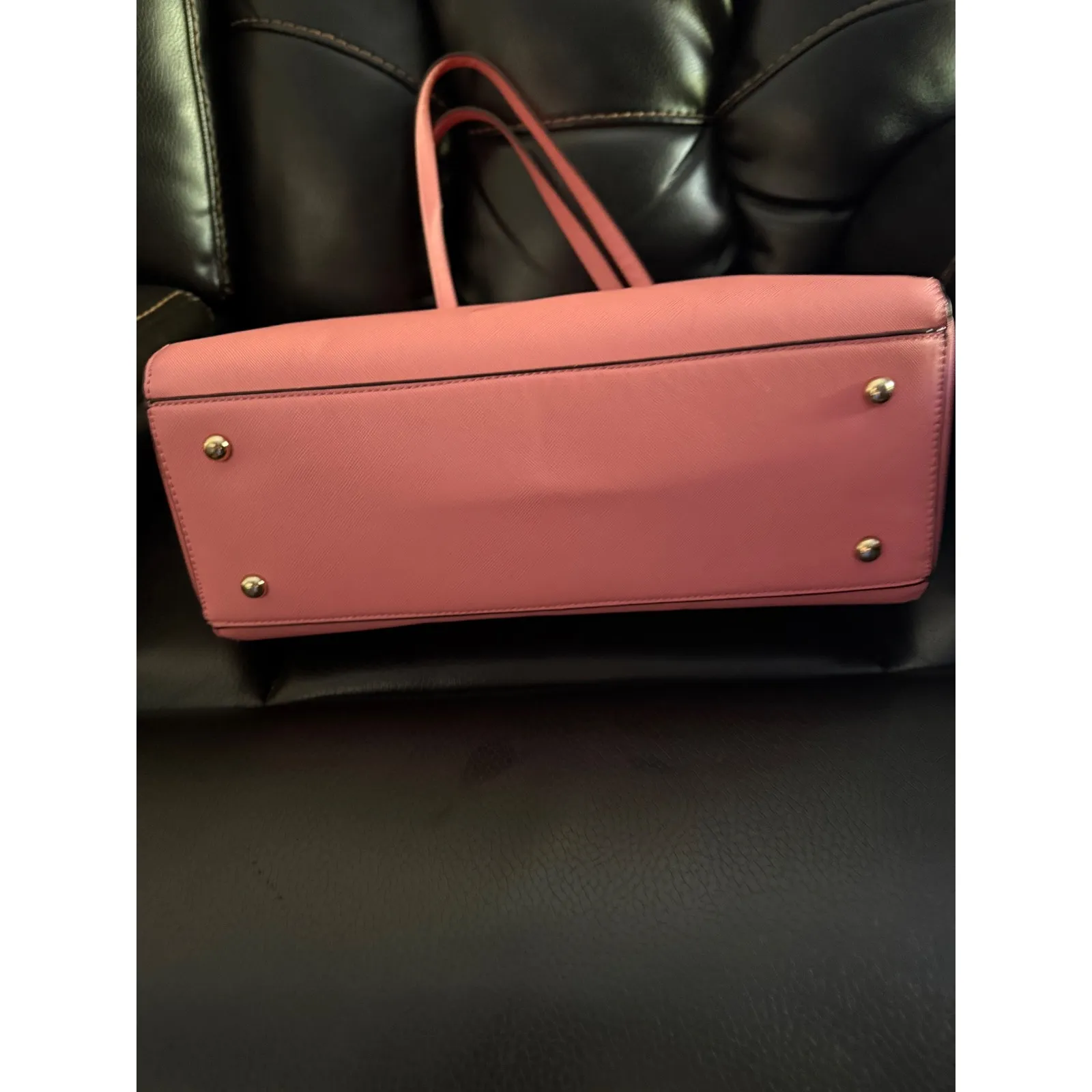 Kate‎ Spade New York Pink Tote Bag Scalloped Edges Satchel Purse Bow Detail - Image 7