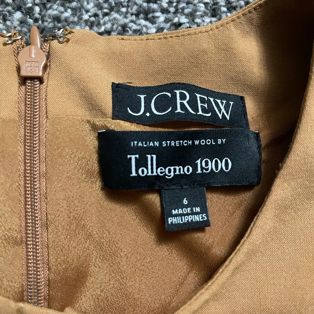 khaki beige sleeveless pleated mini wool dress 6 - Image 6