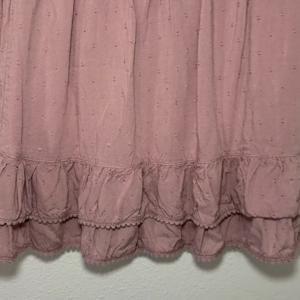 Sim & Sam XS Light Pink Dusty‎ Rose Mini Ruffle Wrap Skirt Tiered - Image 6