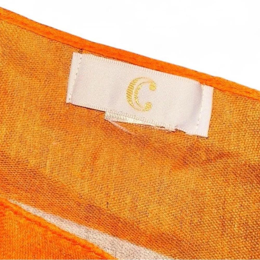 Vibrant Orange and Pink Scarf summer scarf or sarong - Image 4