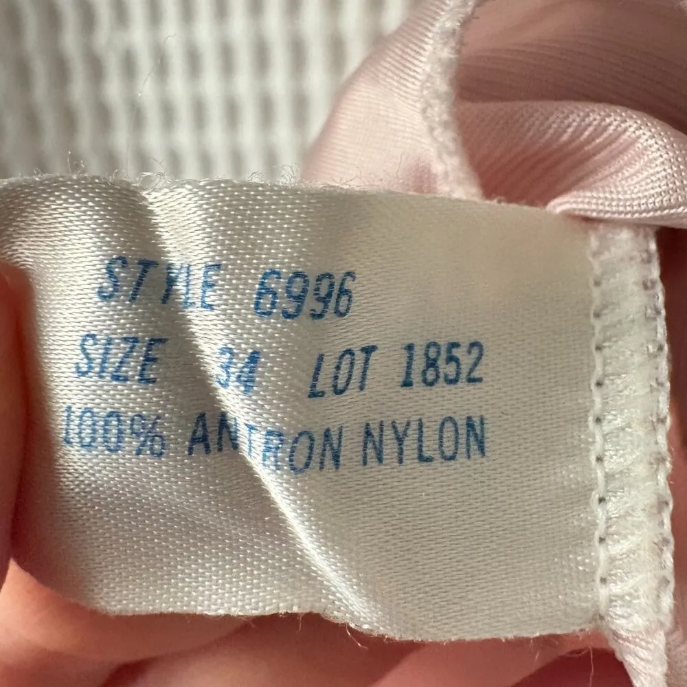 Vtg Wonder Maid sz 34 blush pink nylon lace camisole union made in the US - Image 2