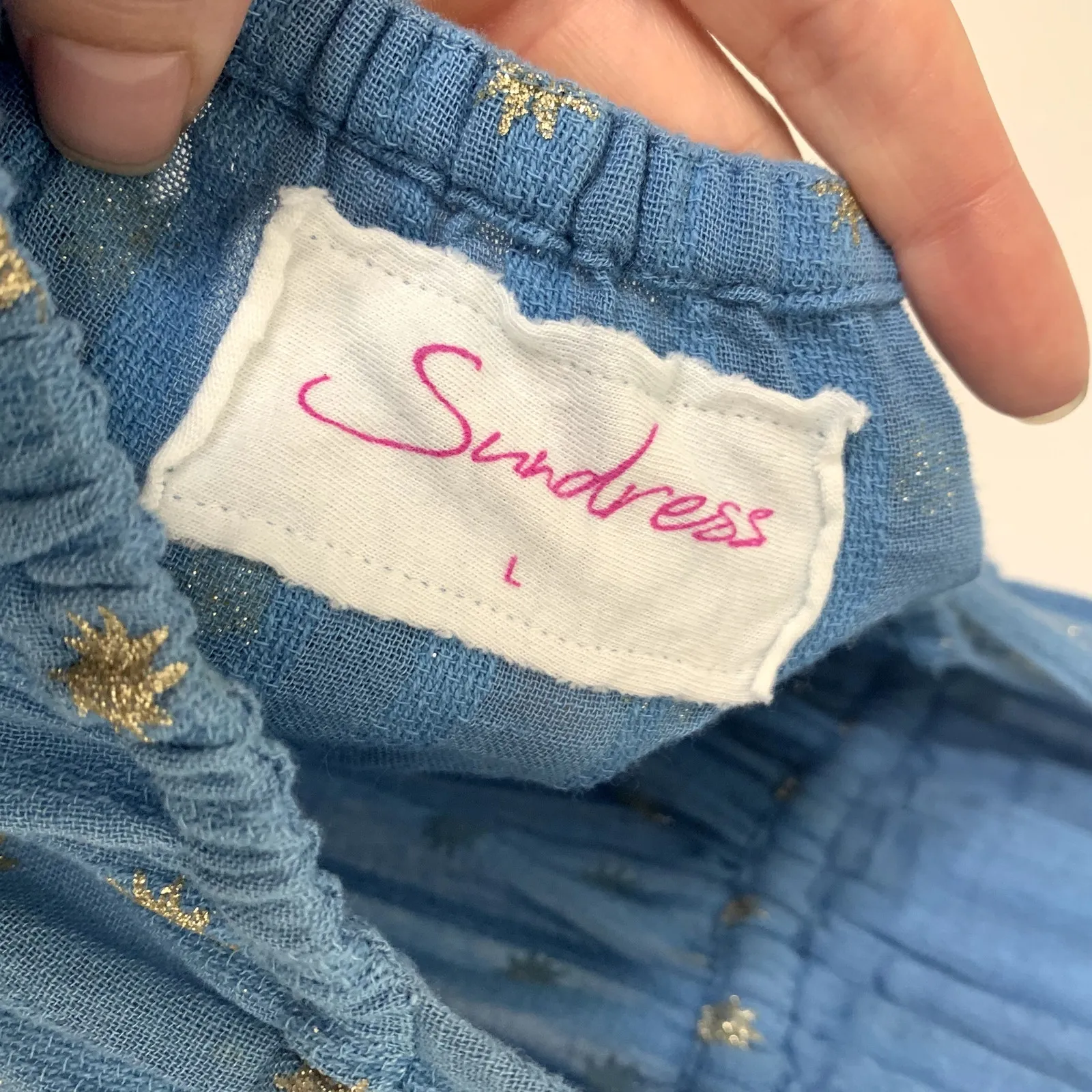 Sundress Adela Dress Dubai Blue Womens Aqua Blue Star boho Midi Large - Image 15