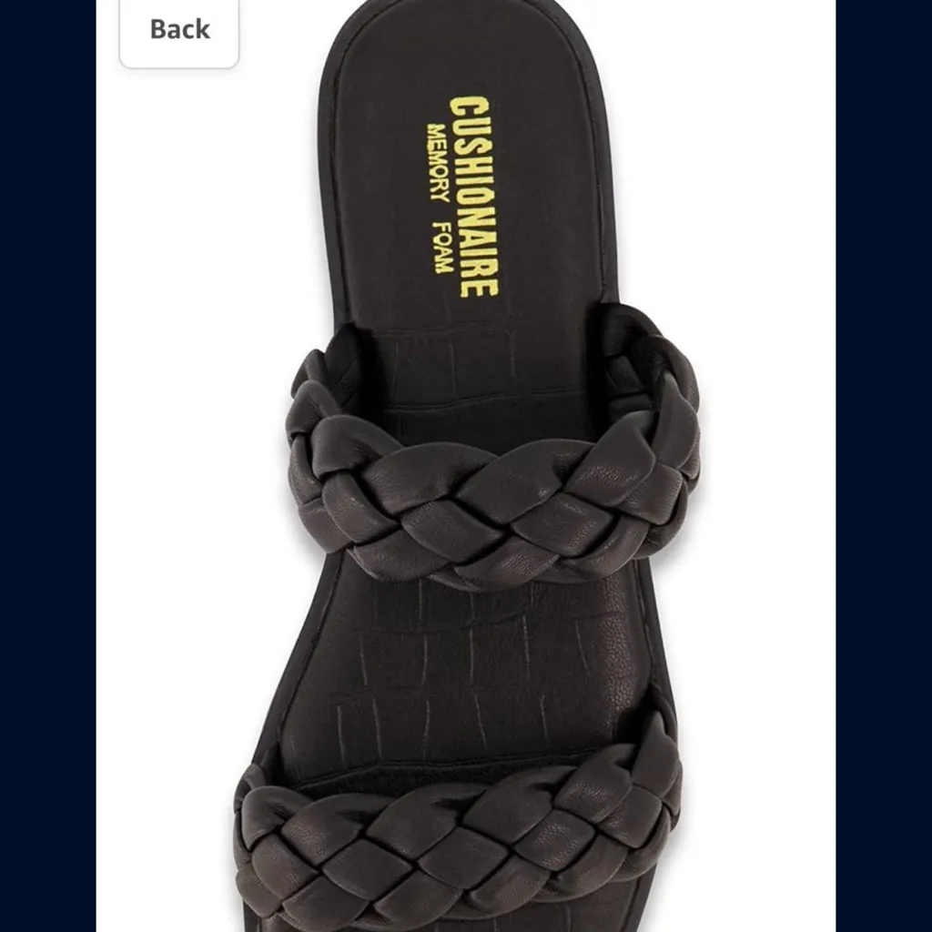 Cushionaire Black Braided Sandals (Like New, Size 10M) - Image 5