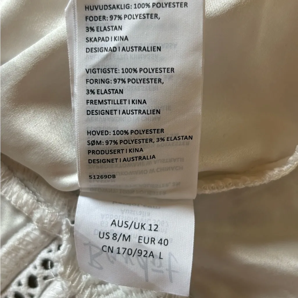 Revolve Bardot Lilya Dress White Ivory Lace Mini Dress Womens Size 8 Medium - Image 11