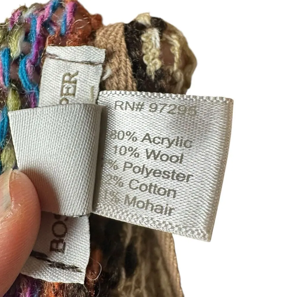 Boston Proper Boho Striped Cardigan XS / S | Made USA | Lagenlook Artsy Cottage - Image 7