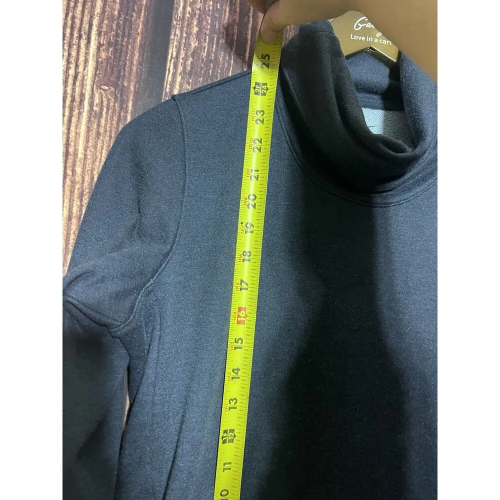 Nike Dri Fit Sweatshirt Women Small Blue Turtle Neck Sweater Gym Top Navy - Image 11