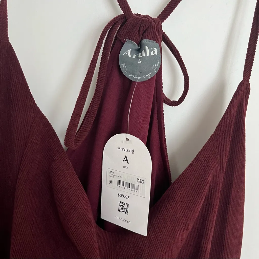 NEW Arula Burgundy Skirtall Dress Plus Size A / 1X NWT Red - Image 5
